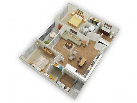 Capstone at Vallagio_Englewood CO_Floor Plan_Two Bedroom Two Bathroom B3